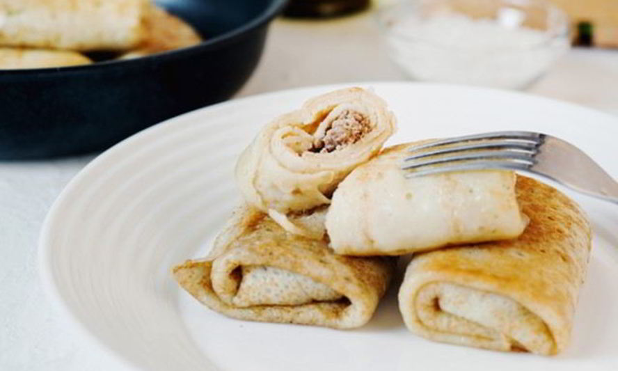 Рецепт блинов тонких с курицей