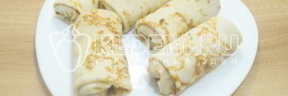 фаршированные блины с колбасой и грибами