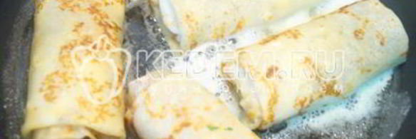 фаршированные блины с колбасой и грибами