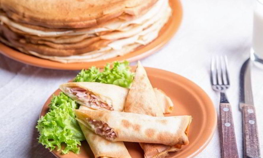 Рецепт овсяных блинов с ветчиной