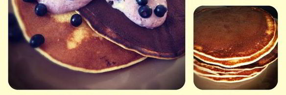 панкейки с черникой и рикоттой