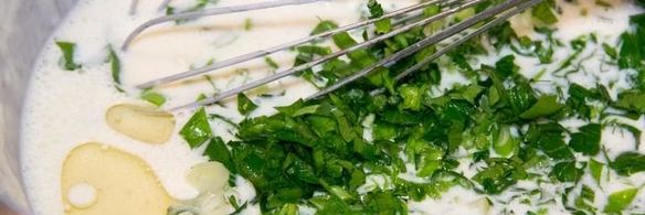 простые блины с зеленью