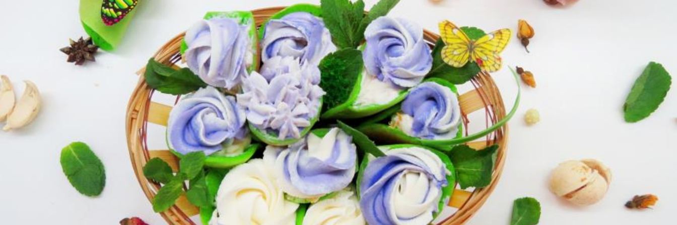 Шпинатные блинчики Весенний букет