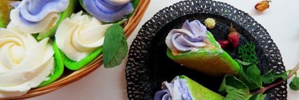 шпинатные блинчики весенний букет