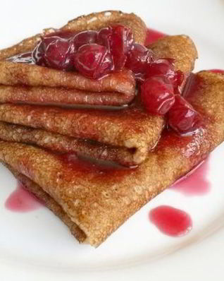 Сладкие заварные гречневые блины