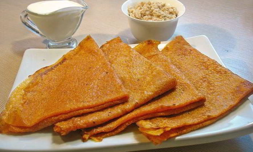 Рецепт томатных блинов