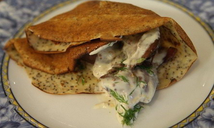 Рецепт венгерских маковых блинов с куриной печенкой