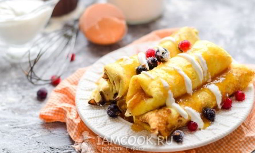 Рецепт яичных блинчиков с начинкой
