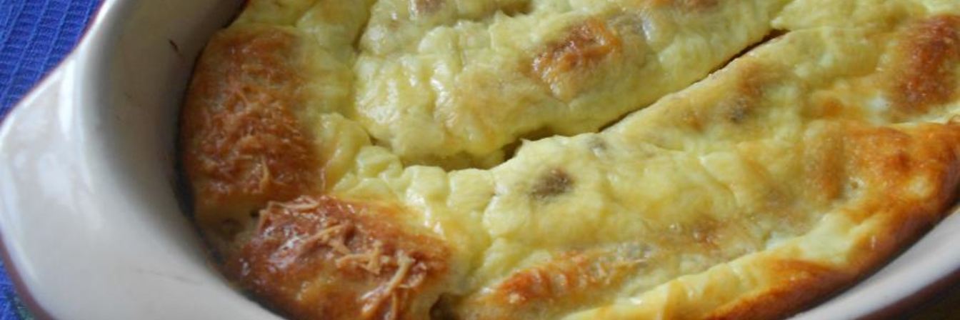 Запеченные блины с курицей и шампиньонами