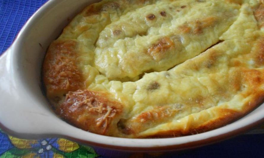 Рецепт запеченных блинов с курицей и шампиньонами