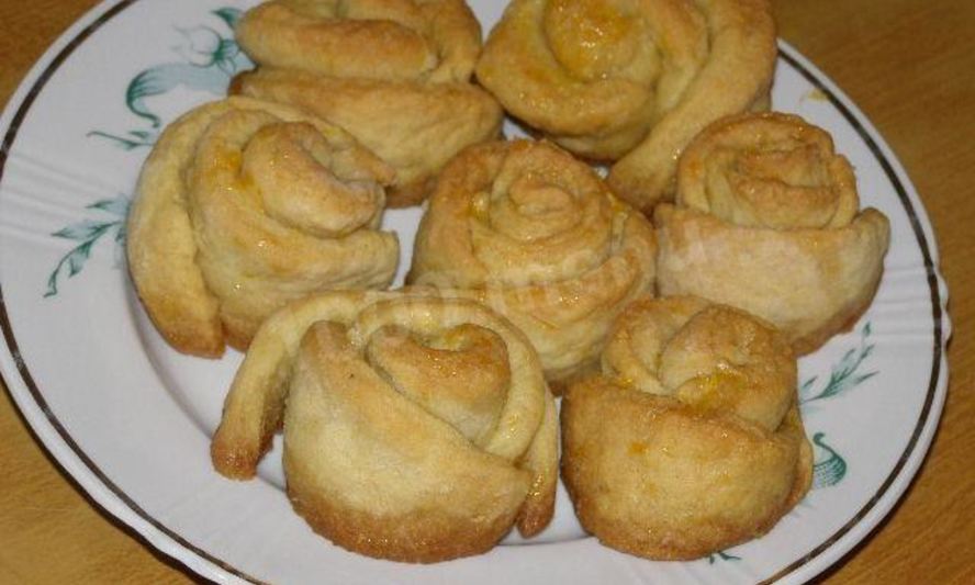 Рецепт булочек розочки из теста с сахаром