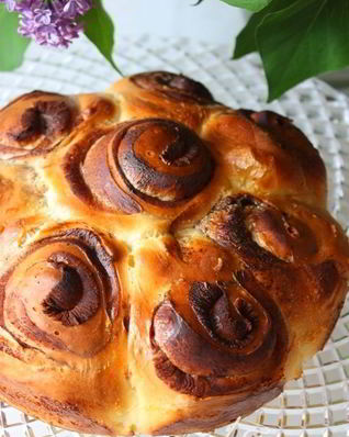 Сдобные булочки с какао к завтраку