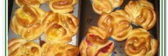 сдобные булочки с разной начинкой