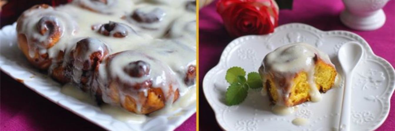 Тыквенные булочки с корицей и заливкой