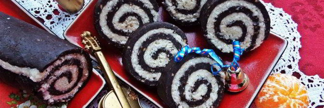 Быстрый кокосово-шоколадный рулет