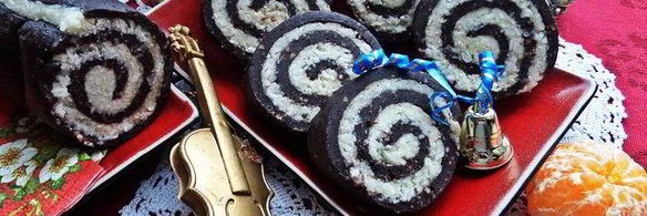 быстрый кокосово-шоколадный рулет