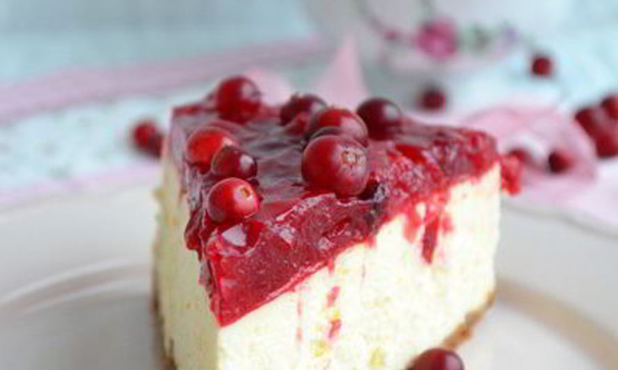 Рецепт чизкейка с клюквой