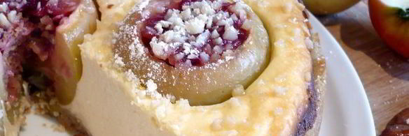 чизкейк с печеными яблоками