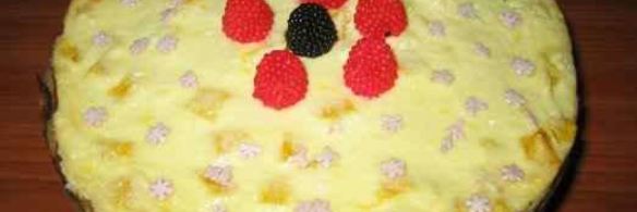 домашний чизкейк с блинами и творогом