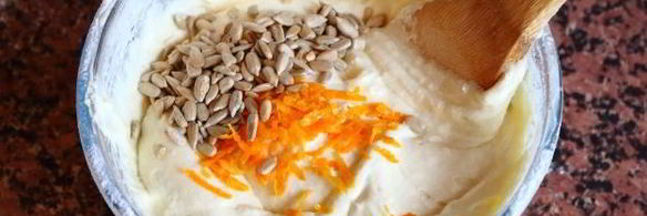 апельсиновый кекс с халвой в мультиварке