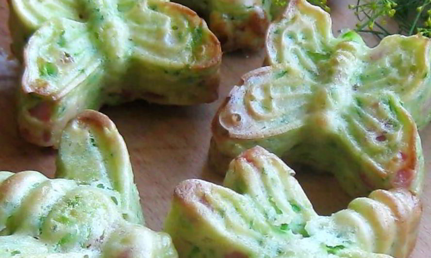 Рецепт кабачковых кексов с ветчиной