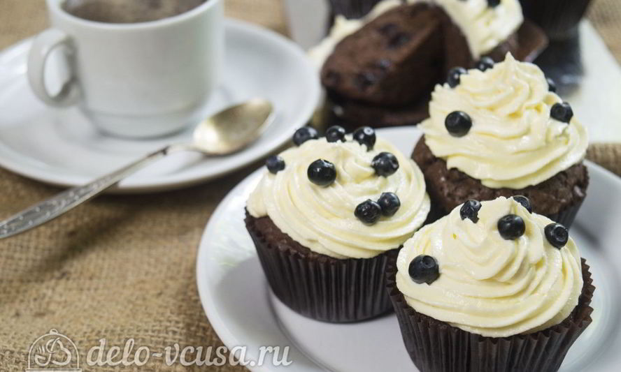 Рецепт капкейков с творожным кремом