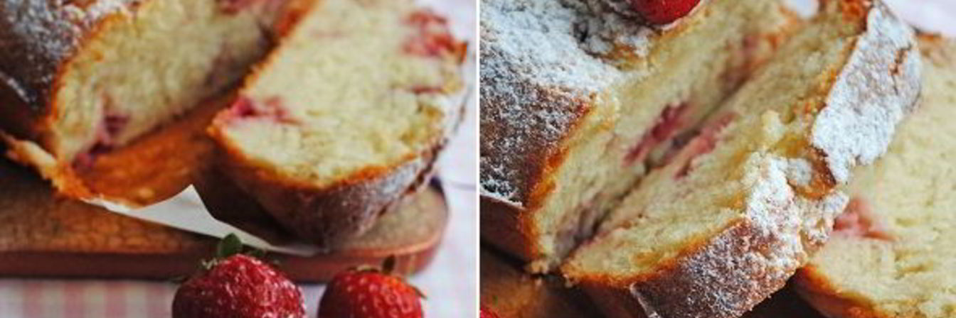 Кекс с клубникой