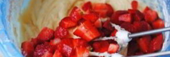 кекс с клубникой