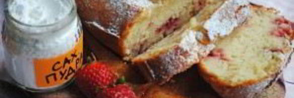кекс с клубникой
