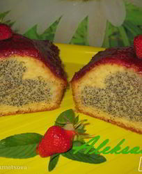 Маково-клубничный кекс