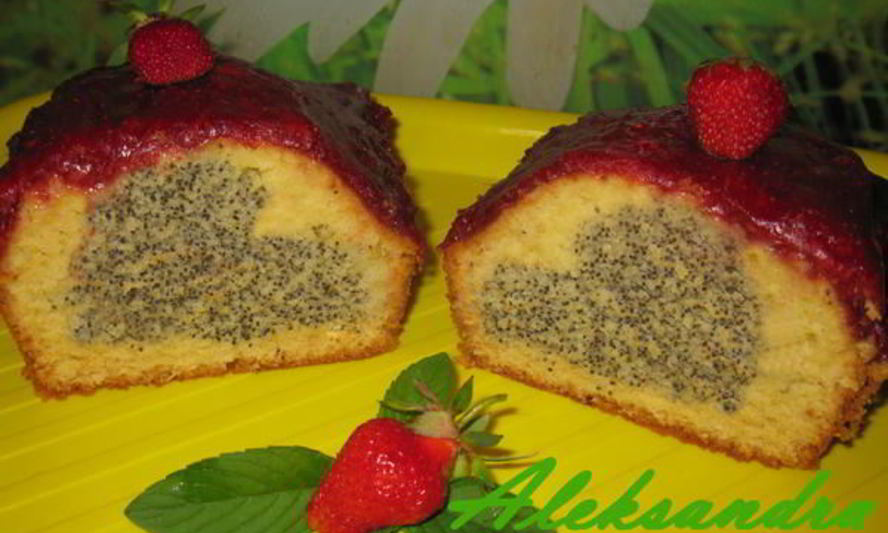 Рецепт макова-клубничного кекс