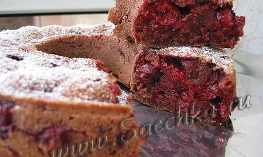 Рецепт постного вишнево-шоколадный кекс
