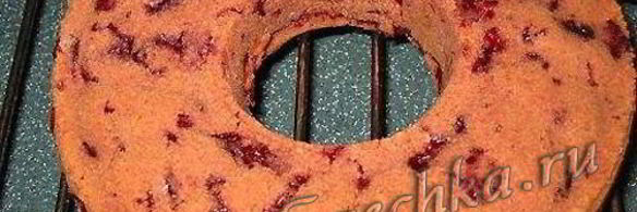 постный вишнево-шоколадный кекс