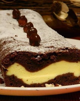 Шоколадно-творожный кекс