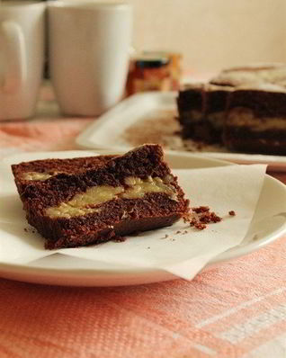 Шоколадный кекс с банановой прослойкой