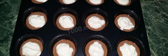 шоколадные кексы с творогом внутри