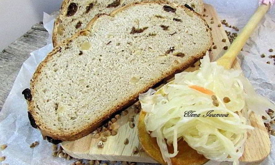 Рецепт гречишного хлеба с изюмом и орехами