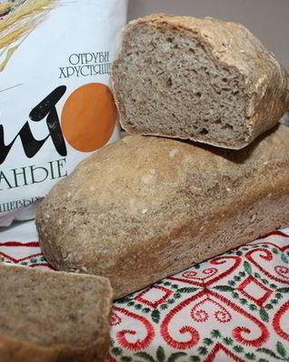 Хлеб домашний с ржаными отрубями и льняной мукой
