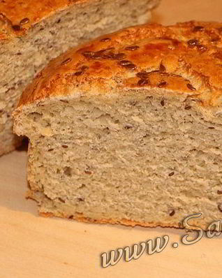 Хлеб с овсяной мукой, отрубями и семенами льна