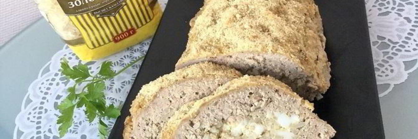 Мясной хлеб с рисовой начинкой