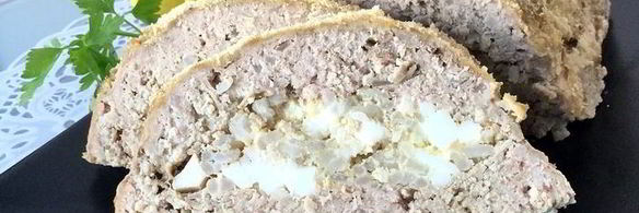 мясной хлеб с рисовой начинкой