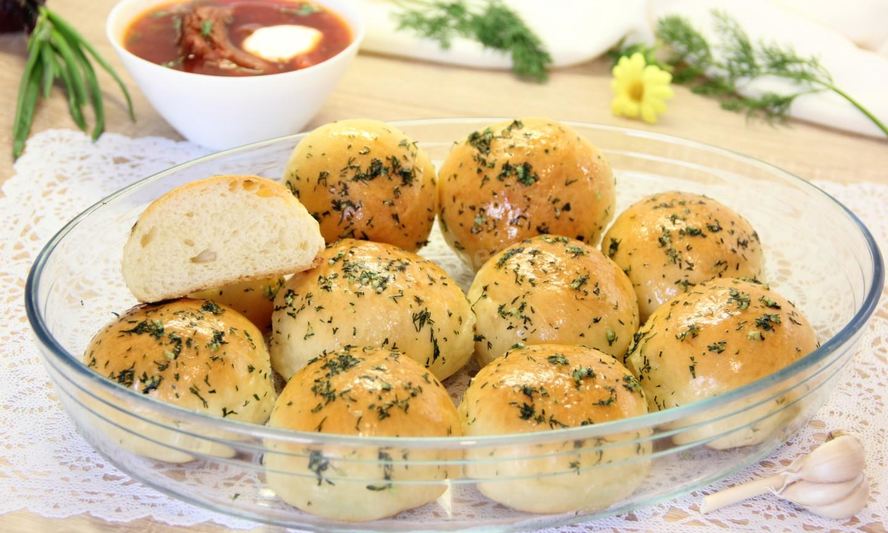 Рецепт пампушек с чесноком к борщу