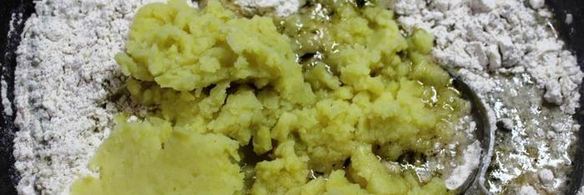 пшенично-ржаной хлеб с картофелем и сыром