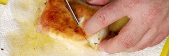 конвертики с гребешками, семгой и сыром