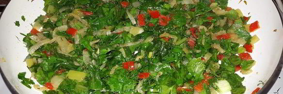 конвертики с мангольдом, болгарским перцем и зеленью