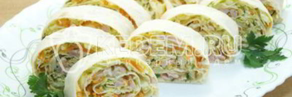 быстрая закуска из лаваша