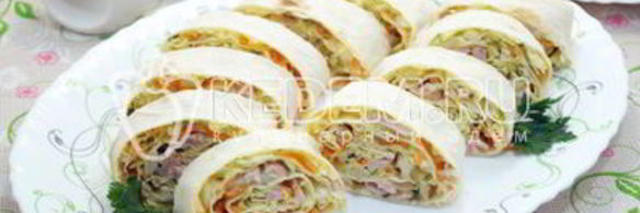 быстрая закуска из лаваша