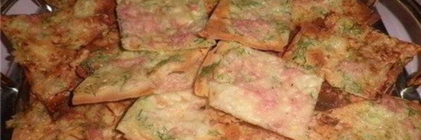 Чипсы из лаваша с ветчиной и сыром