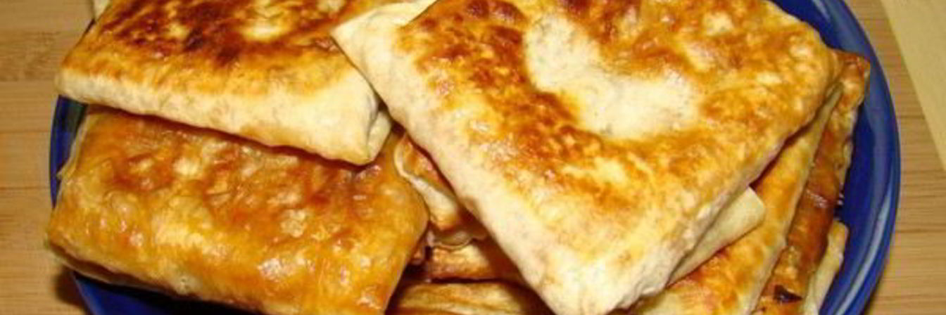 Горячая закуска в лаваше с ветчиной