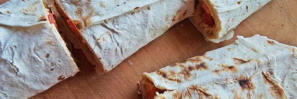 курица с овощами в лаваше